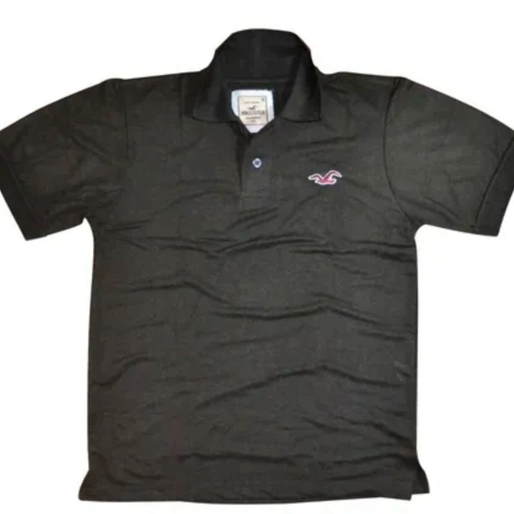 Hollister Black Polo Shirt Short Sleeve Casual